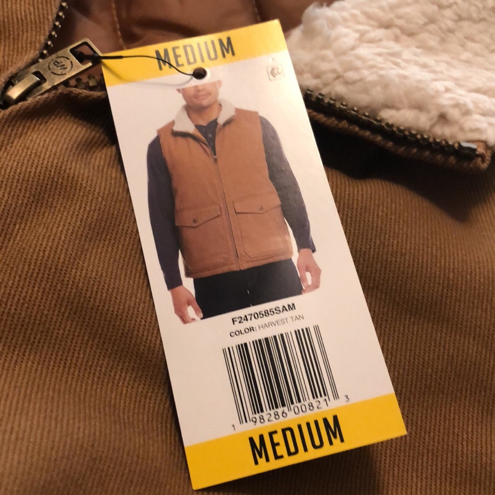 Men's Brown Sherpa-Lined Vest - Picture 6 of 6